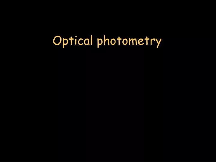 optical photometry