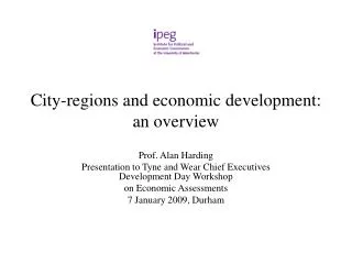 City-regions and economic development: an overview