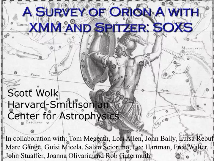 a survey of orion a with xmm and spitzer soxs