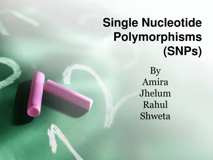 single nucleotide polymorphisms snps