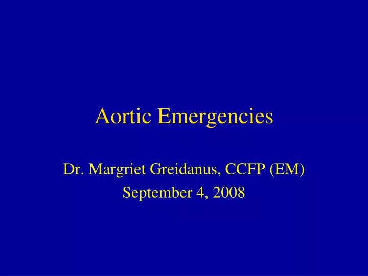aortic emergencies