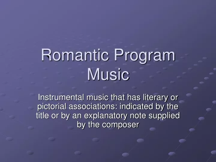 The Program Instrumentals