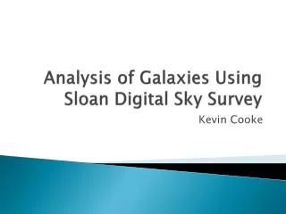 Analysis of Galaxies Using Sloan Digital Sky Survey