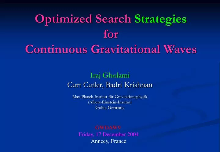 optimized search strategies for continuous gravitational waves