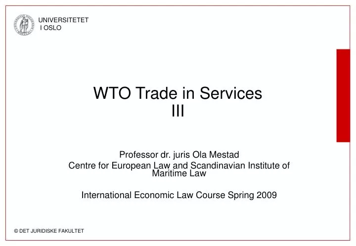 wto trade in services iii