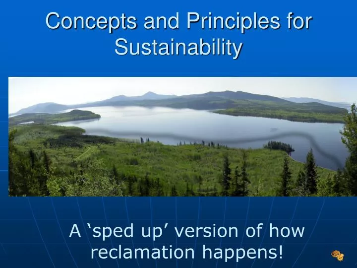 concepts and principles for sustainability
