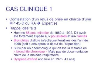 cas clinique 1
