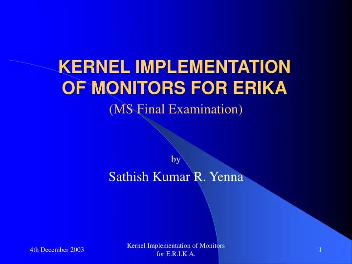 kernel implementation of monitors for erika