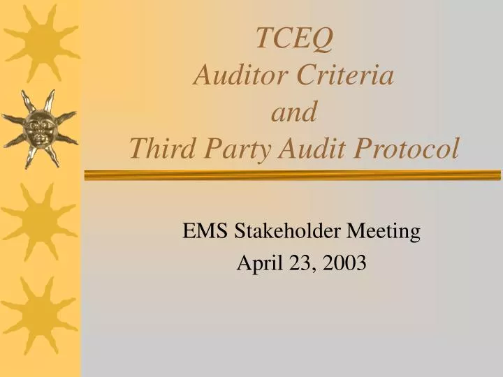 tceq auditor criteria and third party audit protocol