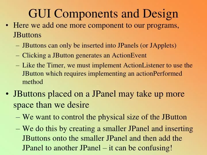 gui components and design