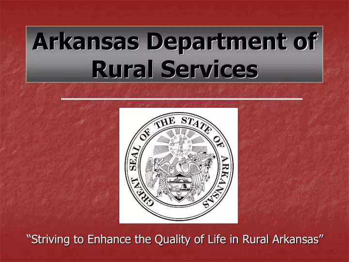 arkansas department of rural services