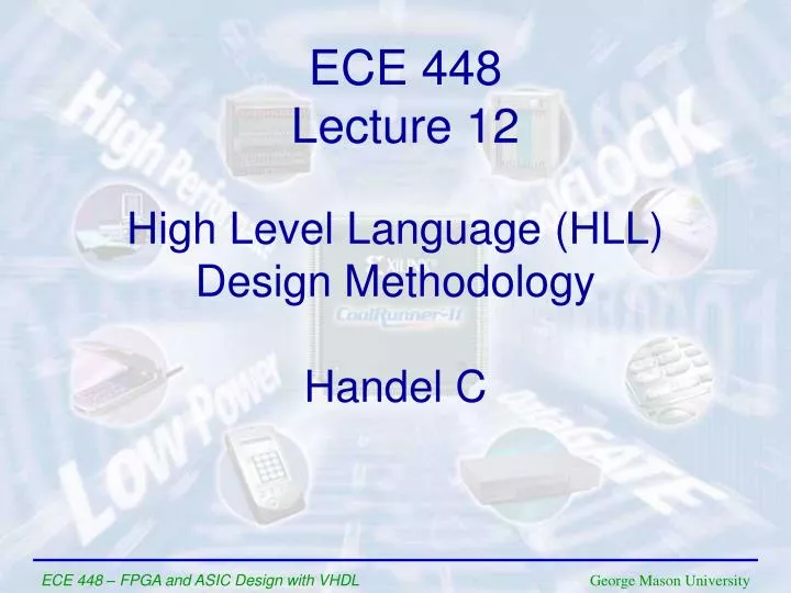 high level language hll design methodology handel c