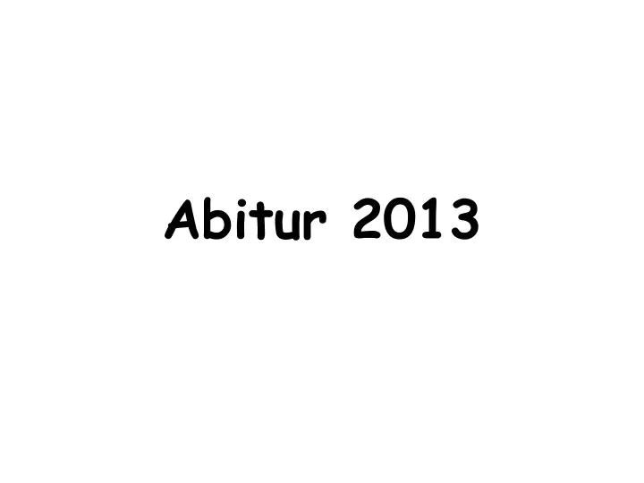 abitur 2013