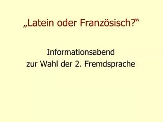 latein oder franz sisch