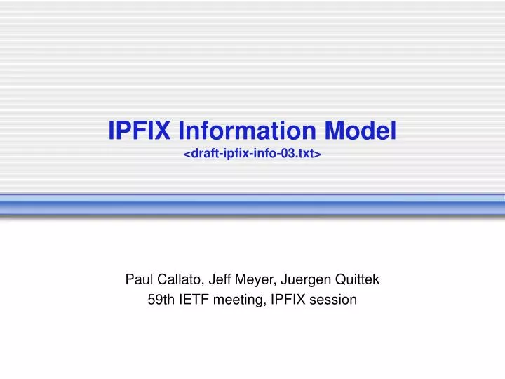 ipfix information model draft ipfix info 03 txt