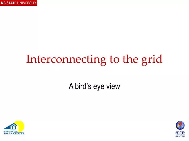 interconnecting to the grid