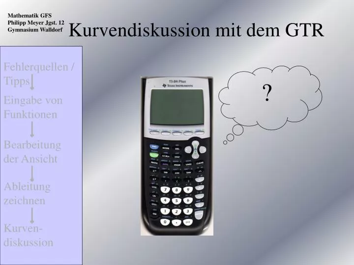 kurvendiskussion mit dem gtr