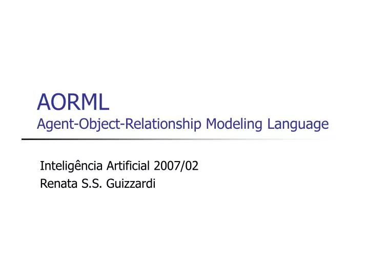 aorml agent object relationship modeling language