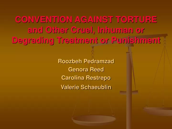 convention against torture and other cruel inhuman or degrading treatment or punishment