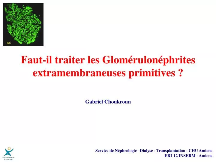 faut il traiter les glom rulon phrites extramembraneuses primitives