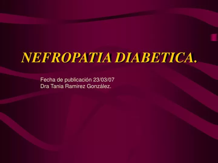 nefropatia diabetica