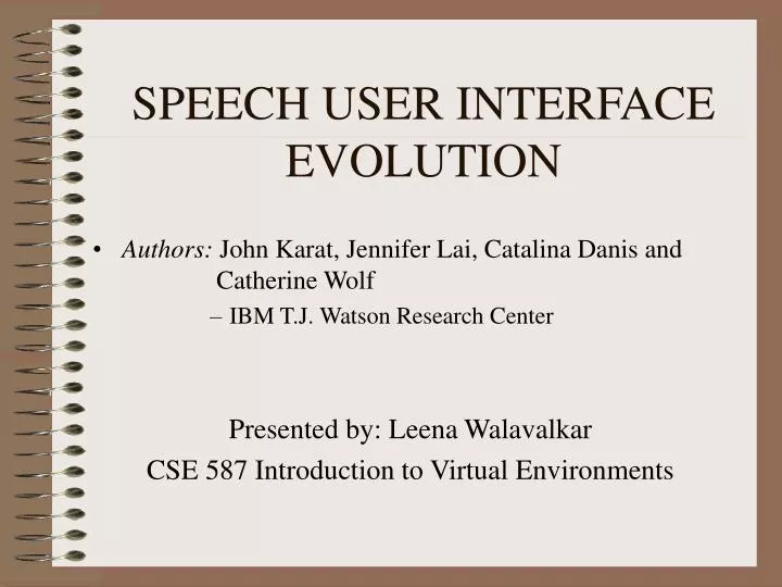 speech user interface evolution