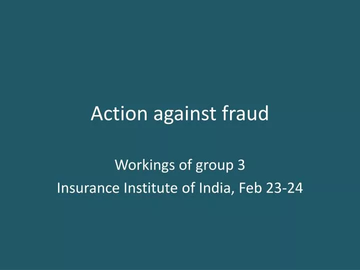 action against fraud