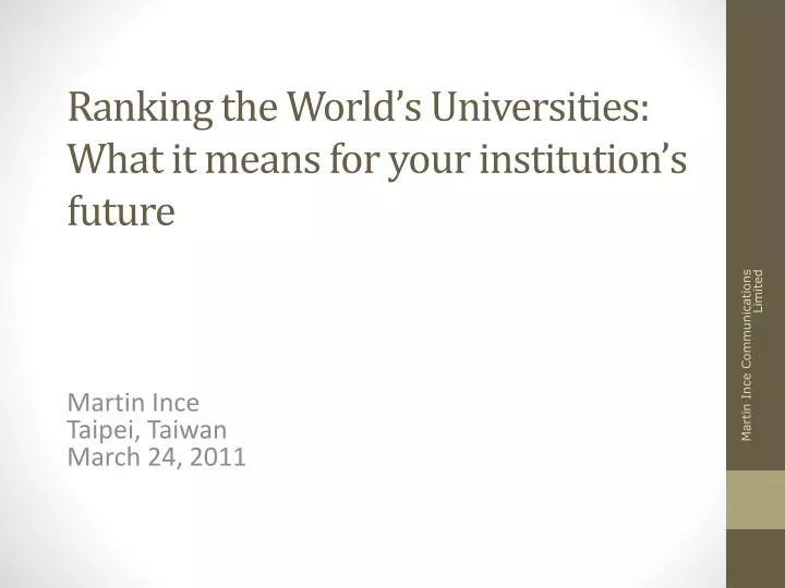 ranking the world s universities what it means for your institution s future