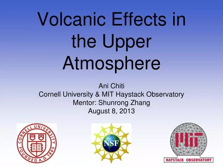 volcanic effects in the upper atmosphere