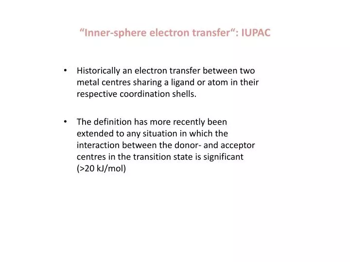 inner sphere electron transfer iupac