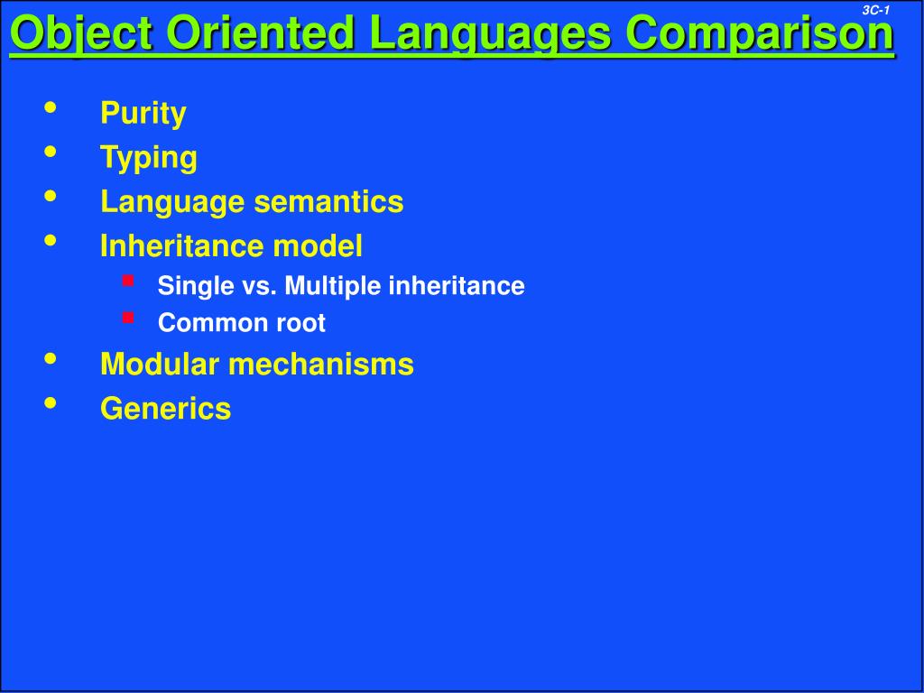 PPT - Object Oriented Languages Comparison PowerPoint Presentation ...