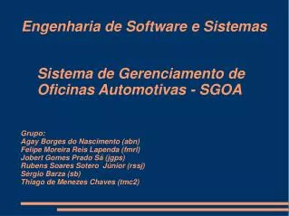 engenharia de software e sistemas