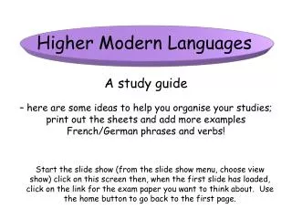 Higher Modern Languages