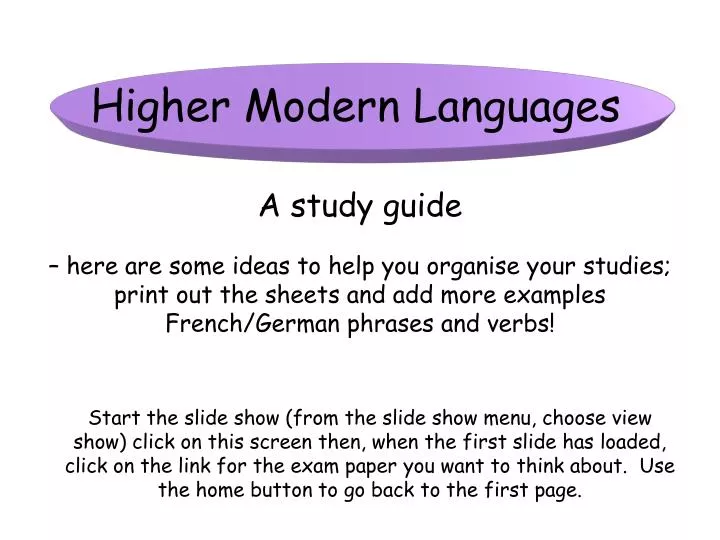 higher modern languages
