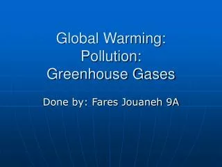 global warming pollution greenhouse gases