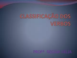 classifica o dos verbos