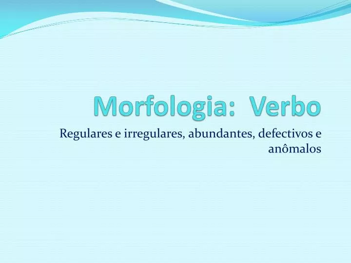 morfologia verbo