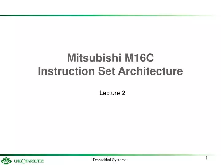 mitsubishi m16c instruction set architecture