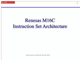 renesas m16c instruction set architecture