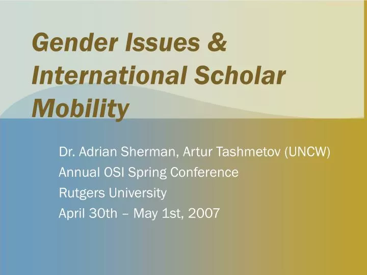 gender issues international scholar mobility