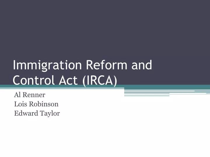 immigration reform and control act irca