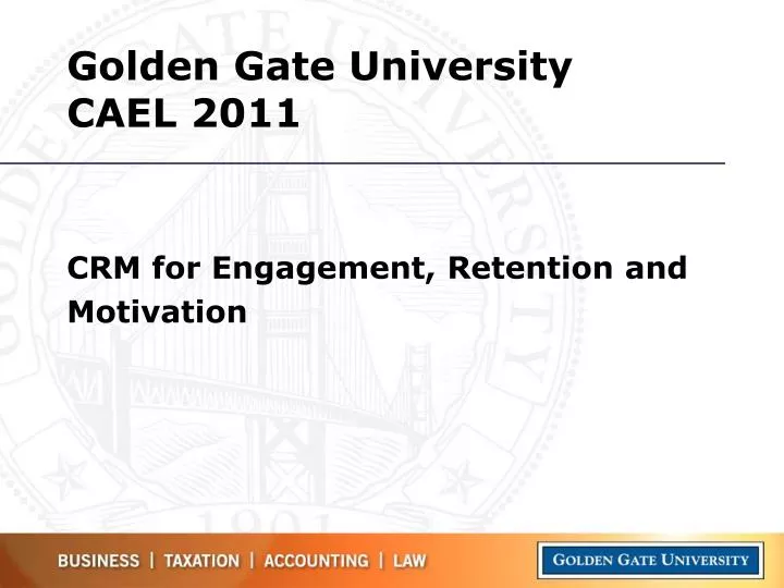 golden gate university cael 2011