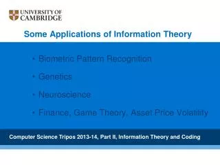 Biometric Pattern Recognition Genetics Neuroscience Finance, Game Theory, Asset Price Volatility