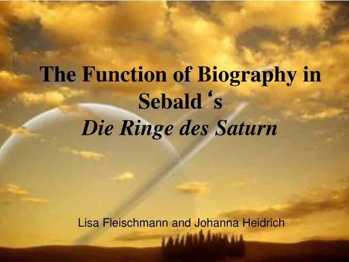 the function of biography in sebald s die ringe des saturn