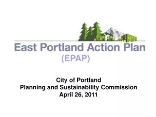 City of Portland Planning and Sustainability Commission April 26, 2011