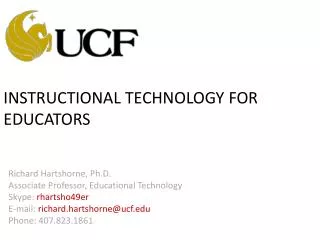 INSTRUCTIONAL TECHNOLOGY FOR EDUCATORS