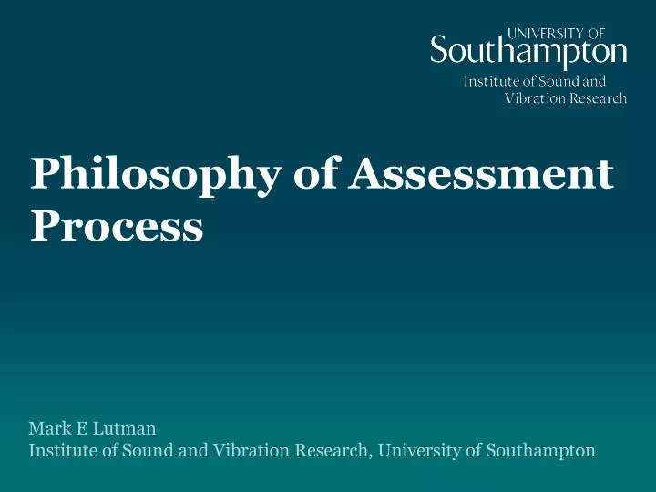 philosophy of assessment process