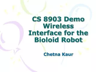 CS 8903 Demo Wireless Interface for the Bioloid Robot
