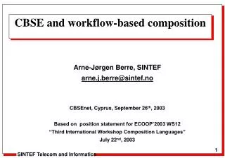 CBSE and workflow-based composition