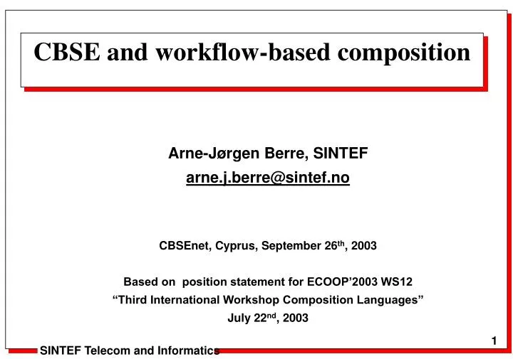 cbse and workflow based composition